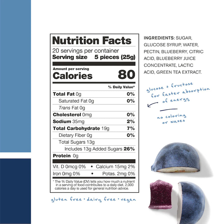 Skratch Labs Sport Energy Chews - Blueberry with Caffeine